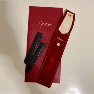 Cartier tank solo black leather watch strap